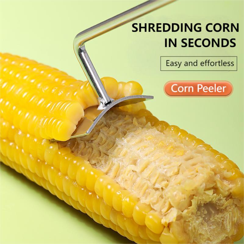 🔥Strip a Whole Cob in 5 Seconds — Professional Stainless Steel Corn Stripping Tool for Perfect Kernels.
