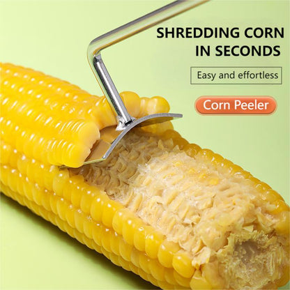 🔥Strip a Whole Cob in 5 Seconds — Professional Stainless Steel Corn Stripping Tool for Perfect Kernels.