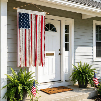 America 250th Anniversary LED Flag Banner– Handmade Patriotic Home Decor (1776–2026)