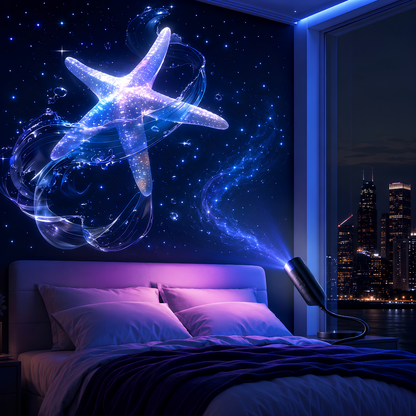 🌌 USB Planet Night Light Projector, HD Multi-Pattern Galaxy Lamp with Switchable Slides