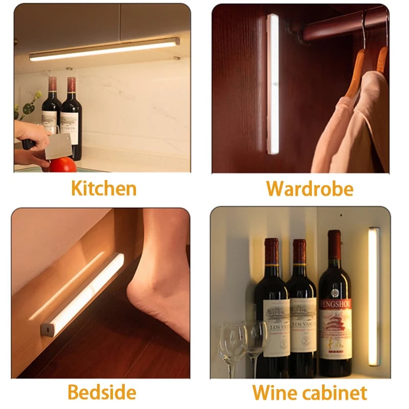 💡 No-Drill Smart Motion Sensor LED Light Bar — 🧲 Magnetic, 🔋 USB-C Rechargeable