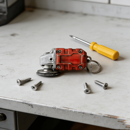🛠️ 2-in-1 Mini Grinder Keychain: Functional Micro-Smoothing Tool & Authentic Hardware Collectible ⚙️