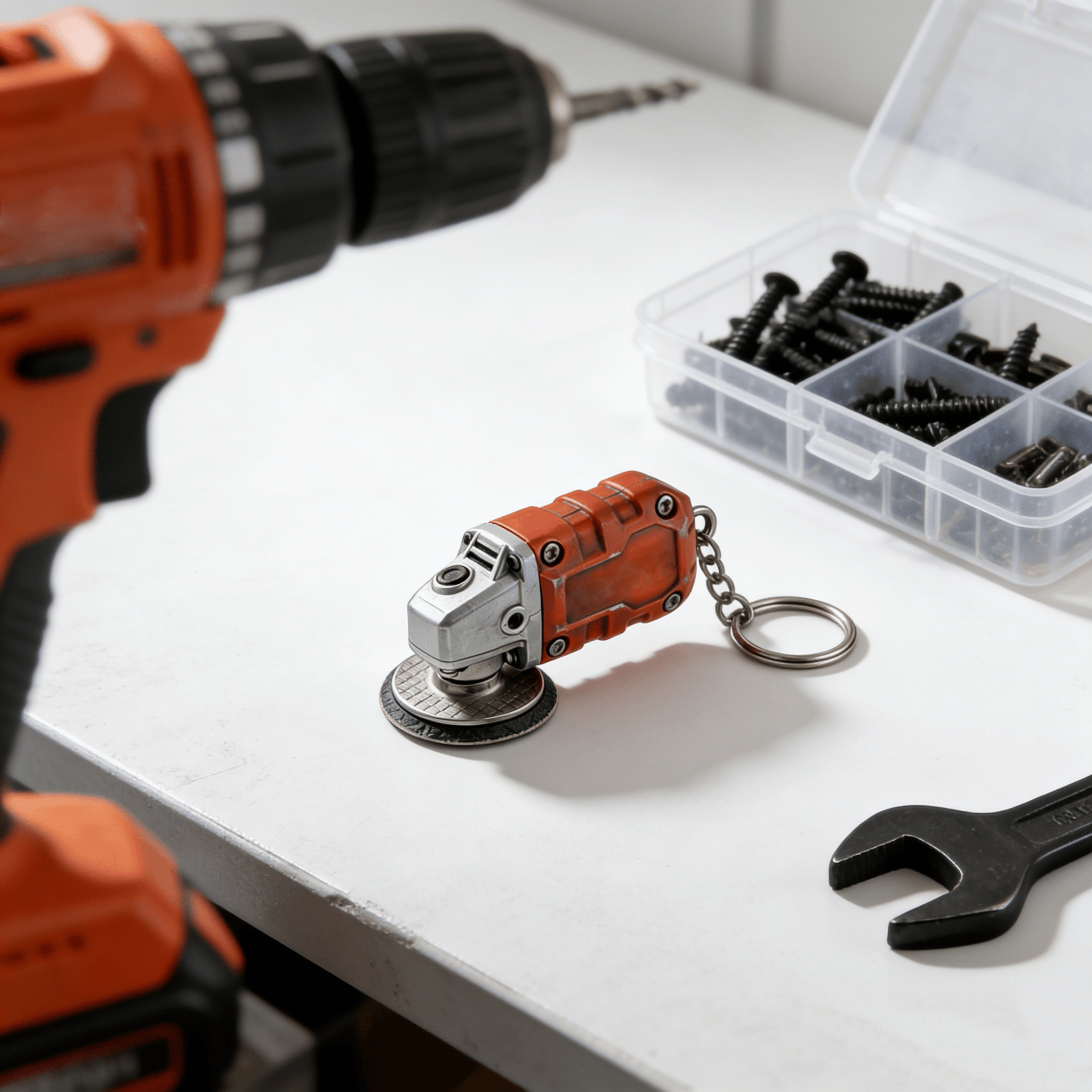 🛠️ 2-in-1 Mini Grinder Keychain: Functional Micro-Smoothing Tool & Authentic Hardware Collectible ⚙️
