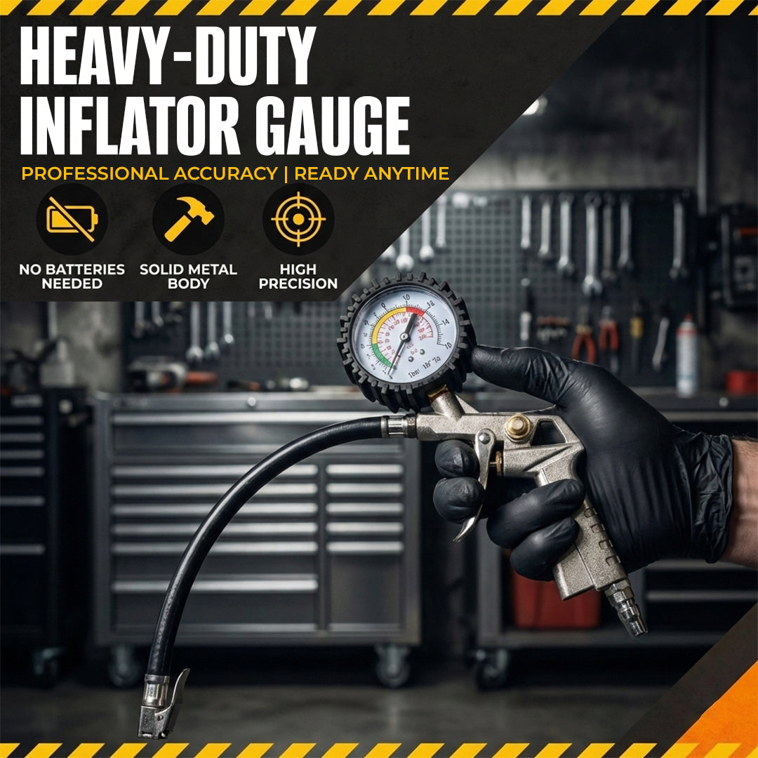 Pro-Grade 2-in-1 Digital Tire Pressure Gauge & Inflator – Heavy-Duty Aluminum with 360° Swivel Hose