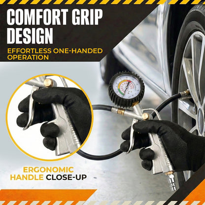 Pro-Grade 2-in-1 Digital Tire Pressure Gauge & Inflator – Heavy-Duty Aluminum with 360° Swivel Hose