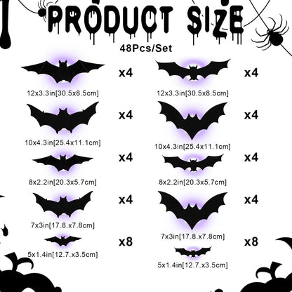 🎃 HOT SALE 50% OFF | 🦇 Spooky 3D Lighted Bats – Transform Your Home into a Haunted Mansion! 👻