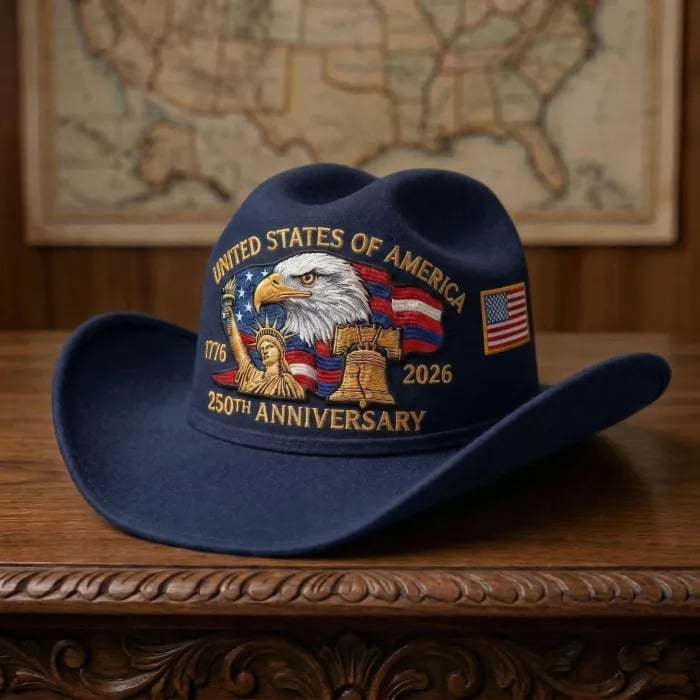 🔥 250th Anniversary Commemorative Embroidered Cowboy Hat