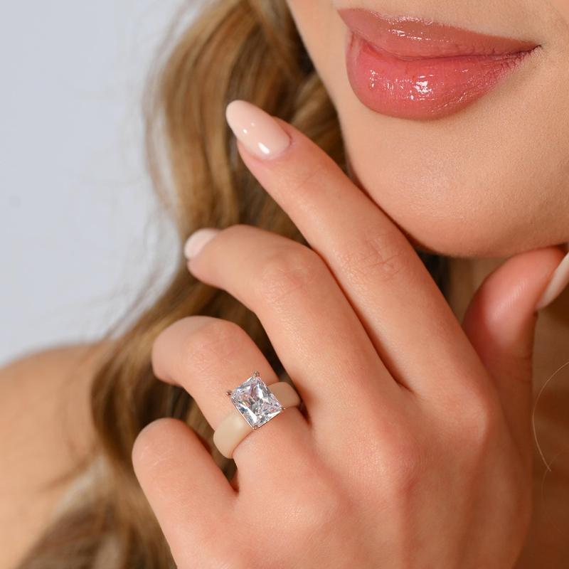 🔥Buy 1 Get 1 Free🔥ODALT Silicone Ring – Emerald Cut CZ | Patent-Pending Design