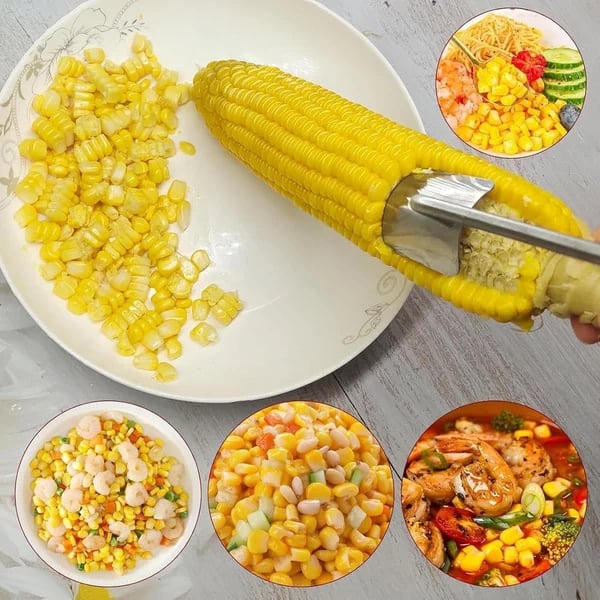 🔥Strip a Whole Cob in 5 Seconds — Professional Stainless Steel Corn Stripping Tool for Perfect Kernels.