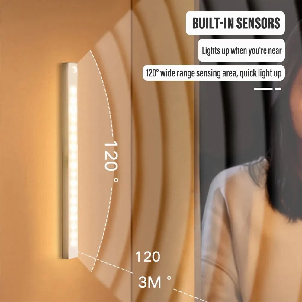💡 No-Drill Smart Motion Sensor LED Light Bar — 🧲 Magnetic, 🔋 USB-C Rechargeable