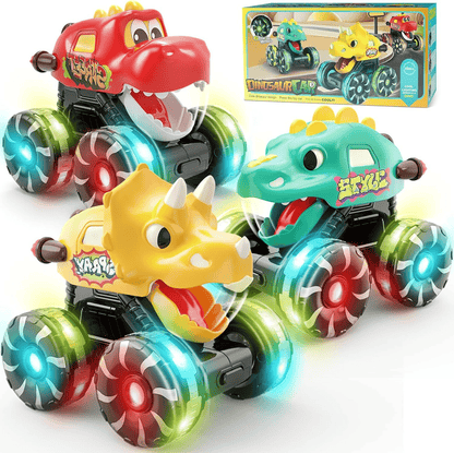 🦖 Light-Up Dino Trucks | Press & Go Toy Cars with Moving Jaws for Toddlers 🚚