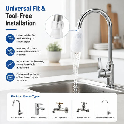 Universal Faucet Filter Bag Effective filtration for tap water and spring water, removes rust and various impurities
