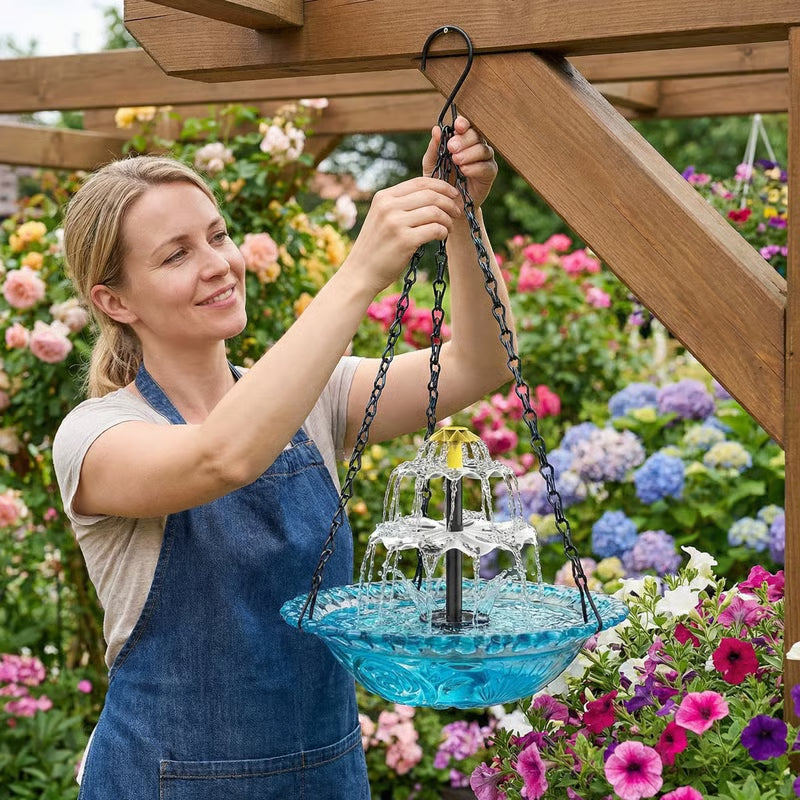 Cascading Waterfall Bird Bath Fountain – Garden Decor & Bird Attraction🐦
