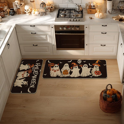 🎃 Spooky Halloween Kitchen Mat Set – Fun & Festive Floor Decor 🕸️
