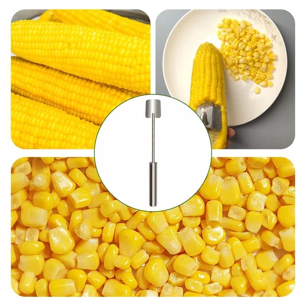 🔥Strip a Whole Cob in 5 Seconds — Professional Stainless Steel Corn Stripping Tool for Perfect Kernels.