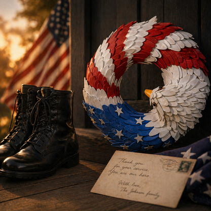 3D Patriotic Eagle Wreath
