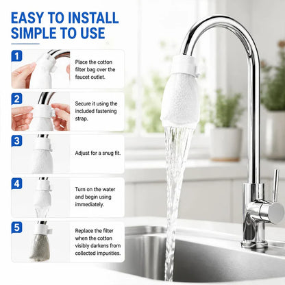 Universal Faucet Filter Bag Effective filtration for tap water and spring water, removes rust and various impurities