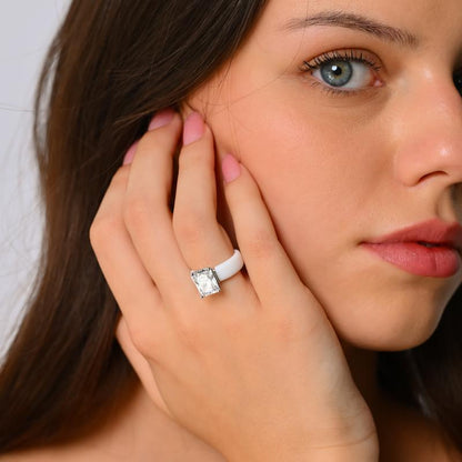 🔥Buy 1 Get 1 Free🔥ODALT Silicone Ring – Emerald Cut CZ | Patent-Pending Design
