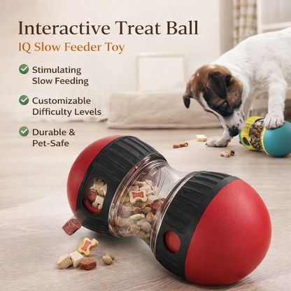 Interactive Dog Treat Ball – IQ Training & Slow Feeder Toy – Durable Enrichment Food Dispensing Puzzle for Boredom Relief & Mental Stimulation