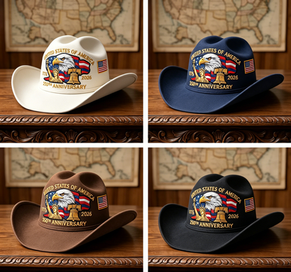 🔥 250th Anniversary Commemorative Embroidered Cowboy Hat