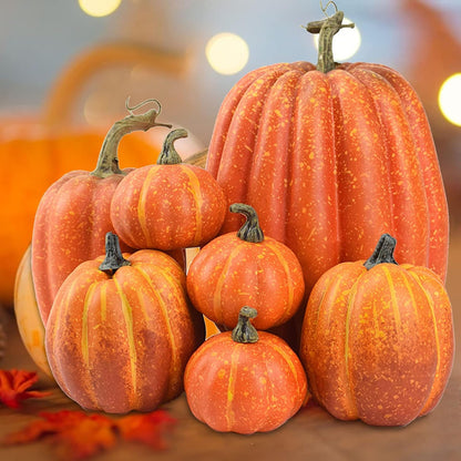 Artificial Pumpkin Decorations – 7 Pcs Set 🎃 Fall, Halloween, and Thanksgiving Home Decor