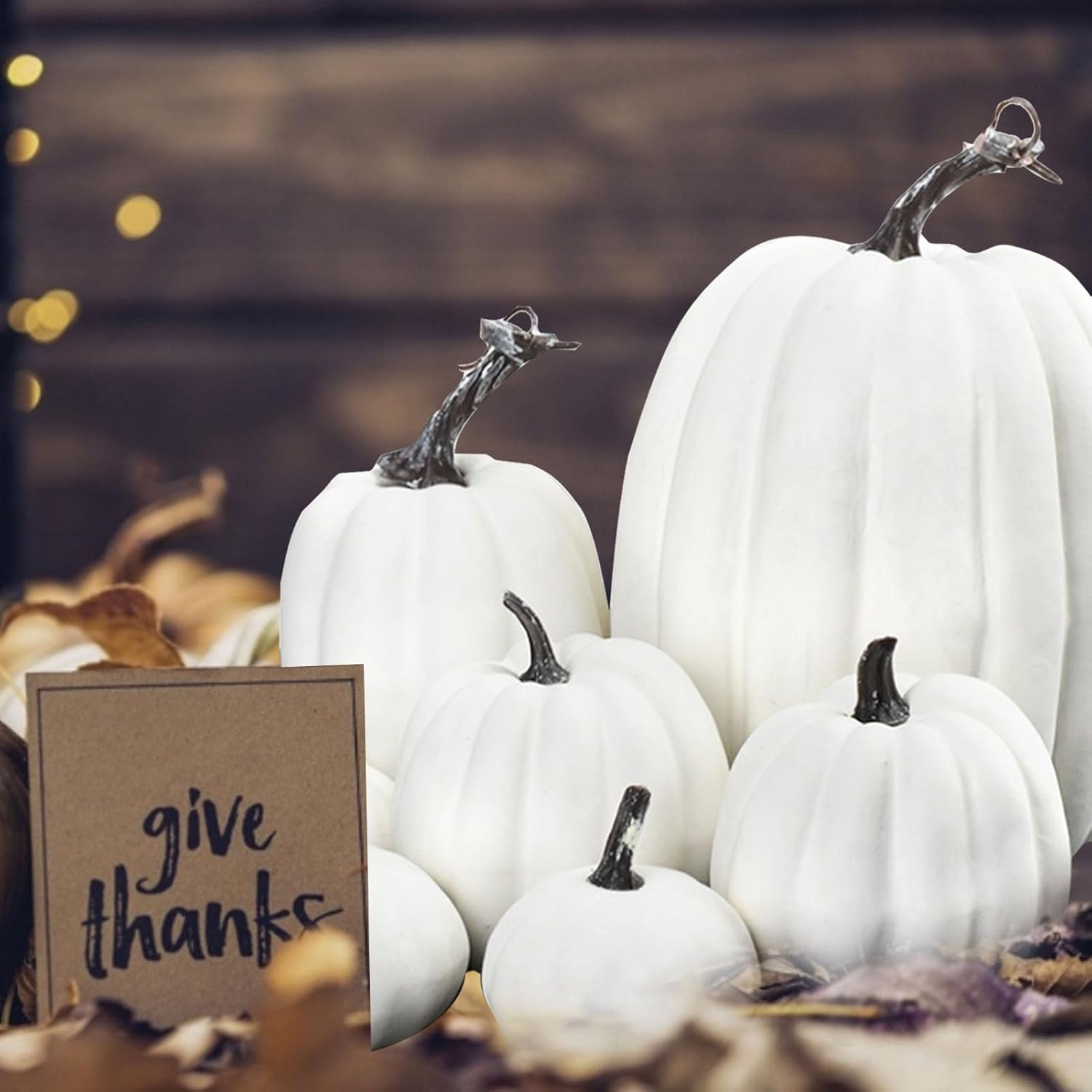 Artificial Pumpkin Decorations – 7 Pcs Set 🎃 Fall, Halloween, and Thanksgiving Home Decor