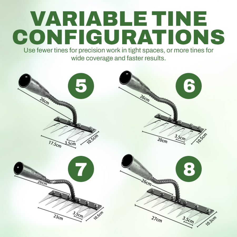 🌱 Multi-Tine Carbon Steel Garden Cultivator Rake That Breaks Tough Soil With Less Effort