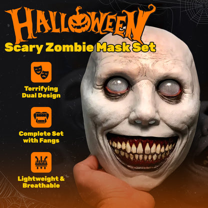 🔥Hot Sale😱 Halloween Scary Zombie Mask Set