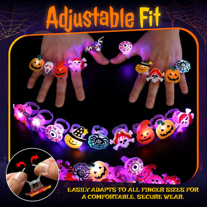 🎃 Hot Sale Promotion 60% OFF 👻 50PCS Halloween LED Glow Rings