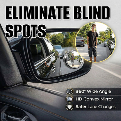🔥 360° HD Blind Spot Mirror – Wide Angle Car Safety Mirror (2PCS)