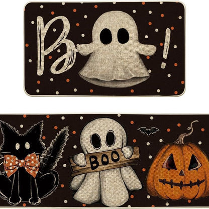 🎃 Spooky Halloween Kitchen Mat Set – Fun & Festive Floor Decor 🕸️