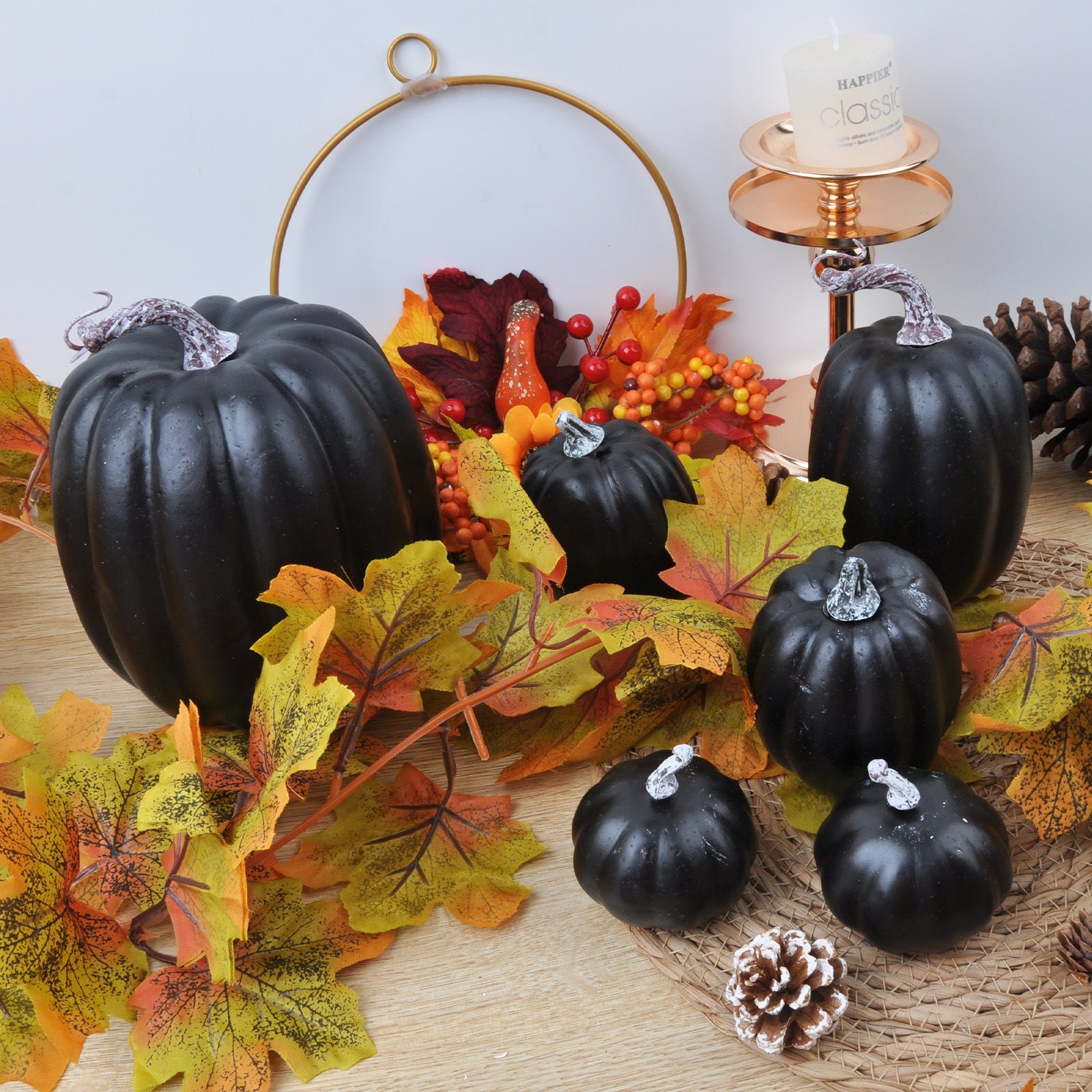 Artificial Pumpkin Decorations – 7 Pcs Set 🎃 Fall, Halloween, and Thanksgiving Home Decor