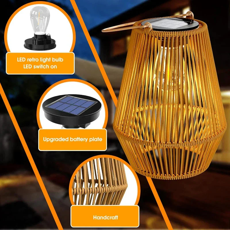 👻 Halloween Sale 49% OFF 👻 Solar Radiant Rattan Glow Lantern – Spooky-Chic Outdoor Lighting