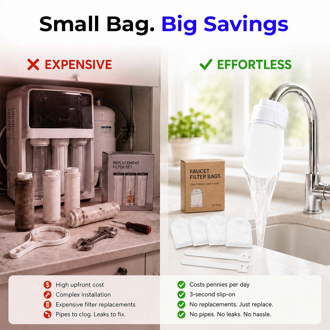 Universal Faucet Filter Bags for Rust & Sediment