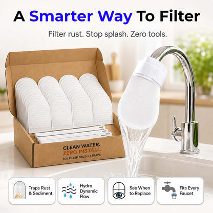 Universal Faucet Filter Bags for Rust & Sediment