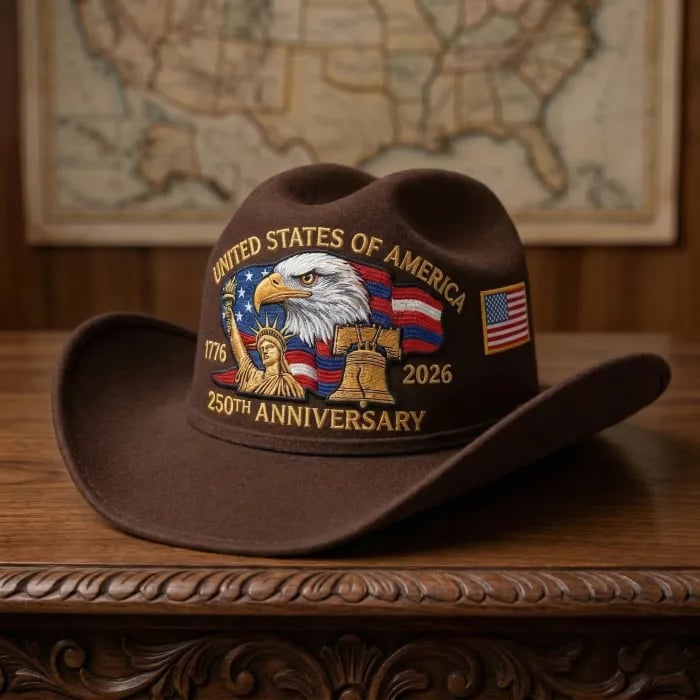 🔥 250th Anniversary Commemorative Embroidered Cowboy Hat