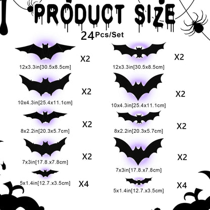🎃 HOT SALE 50% OFF | 🦇 Spooky 3D Lighted Bats – Transform Your Home into a Haunted Mansion! 👻