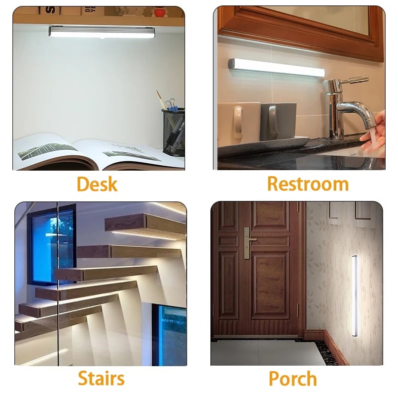 💡 No-Drill Smart Motion Sensor LED Light Bar — 🧲 Magnetic, 🔋 USB-C Rechargeable