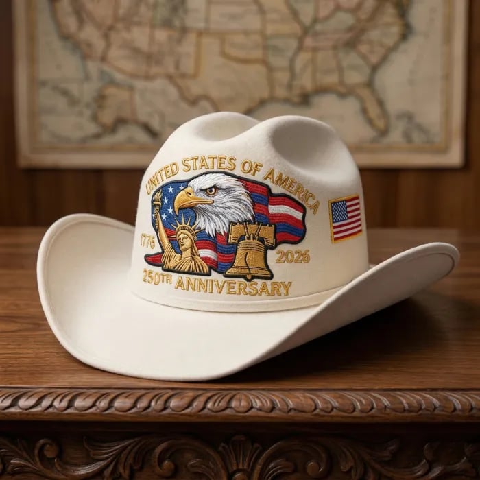 🔥 250th Anniversary Commemorative Embroidered Cowboy Hat