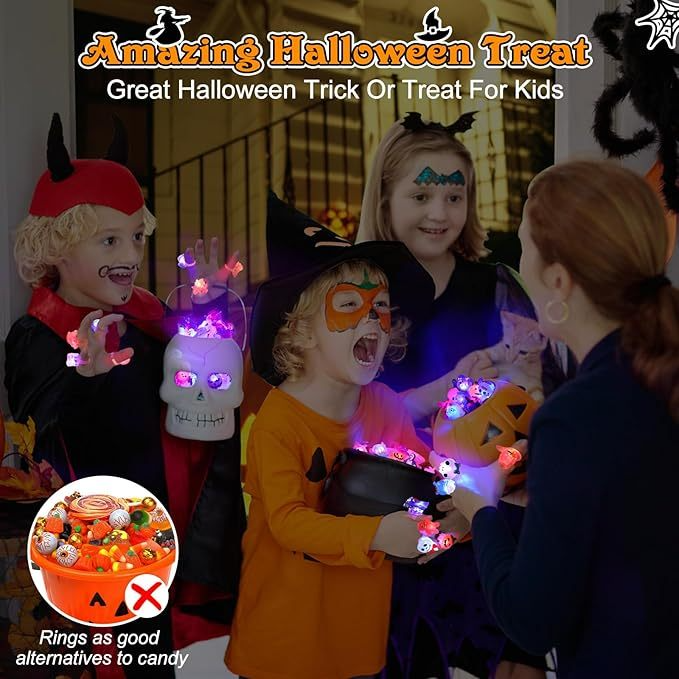 🎃 Hot Sale Promotion 60% OFF 👻 50PCS Halloween LED Glow Rings