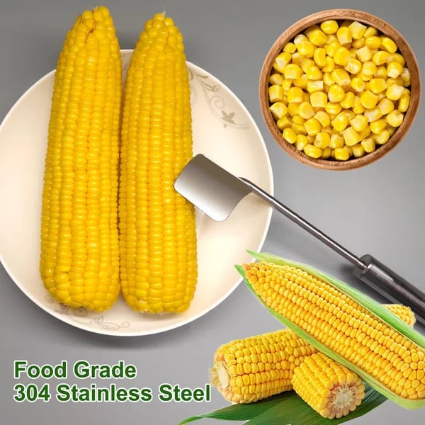 🔥Strip a Whole Cob in 5 Seconds — Professional Stainless Steel Corn Stripping Tool for Perfect Kernels.