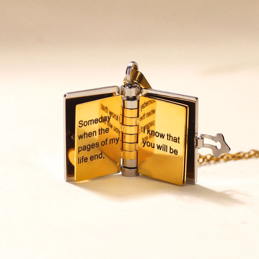For Granddaughter – “The Most Beautiful Chapter” Book Pendant Necklace ✨