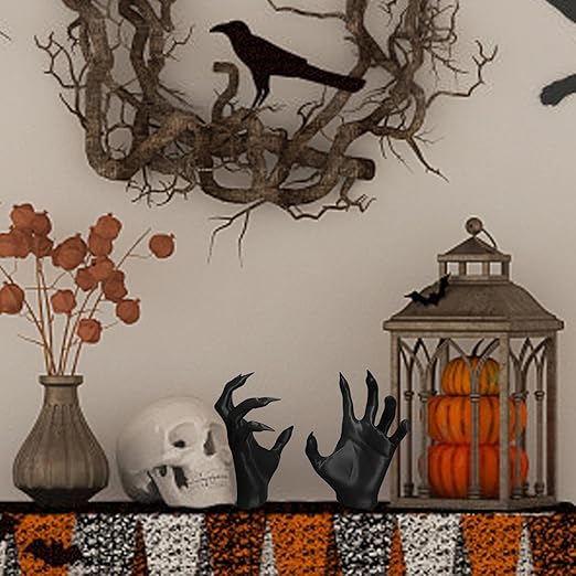 🎃🖤 Halloween Witch's Demon Hand Wall Hanging Statues – Spooky Gothic Home Decor 🖤🎃