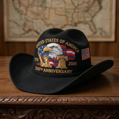 🔥 250th Anniversary Commemorative Embroidered Cowboy Hat