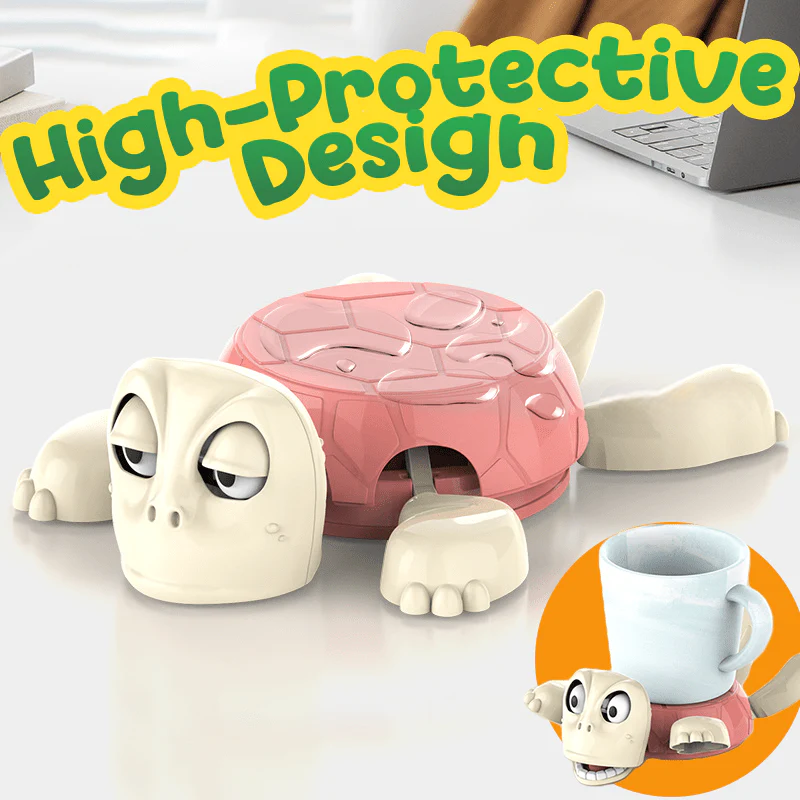 Negusy™ Funny 3D Turtle Coaster 🐢✨ | Surprise Pop-Up Design · Protects Surfaces from Rings & Heat