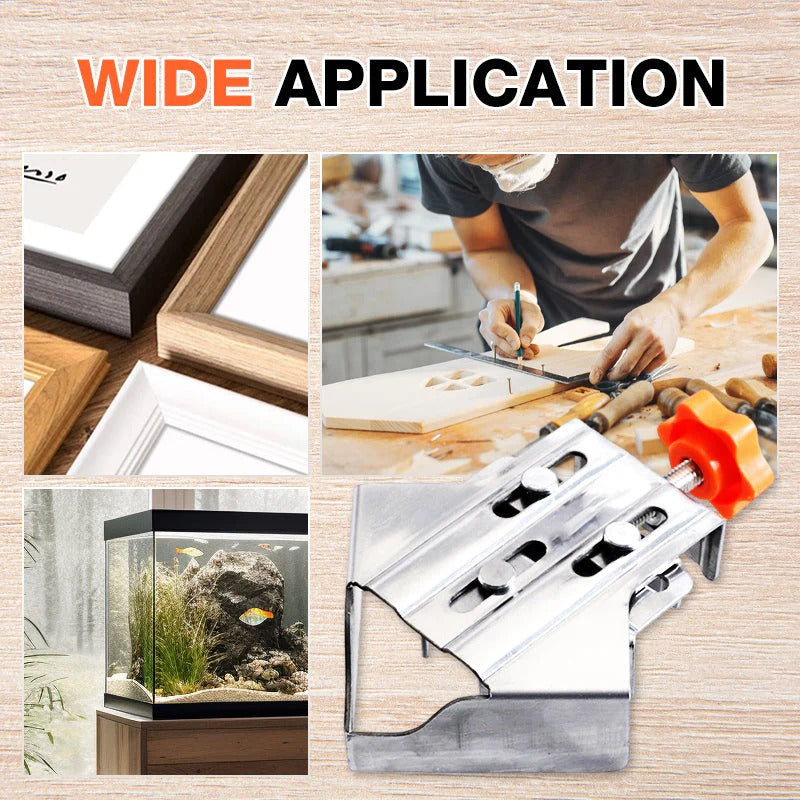 Industrial 90° Corner Clamp with Auto-Adjust Sliding Head | Woodworking & Welding Precision Tool