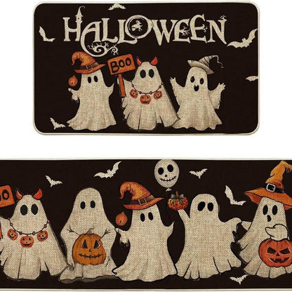 🎃 Spooky Halloween Kitchen Mat Set – Fun & Festive Floor Decor 🕸️