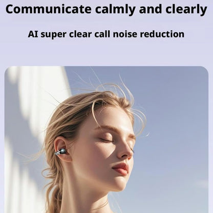 🦋 2026 New Luxury Butterfly Clip-On Open-Ear Headphones - Rhinestone Bling Wireless Earbuds with AI Noise Cancelling