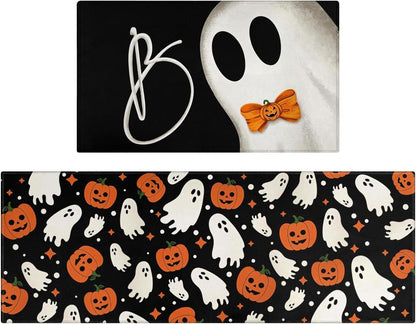 🎃 Spooky Halloween Kitchen Mat Set – Fun & Festive Floor Decor 🕸️
