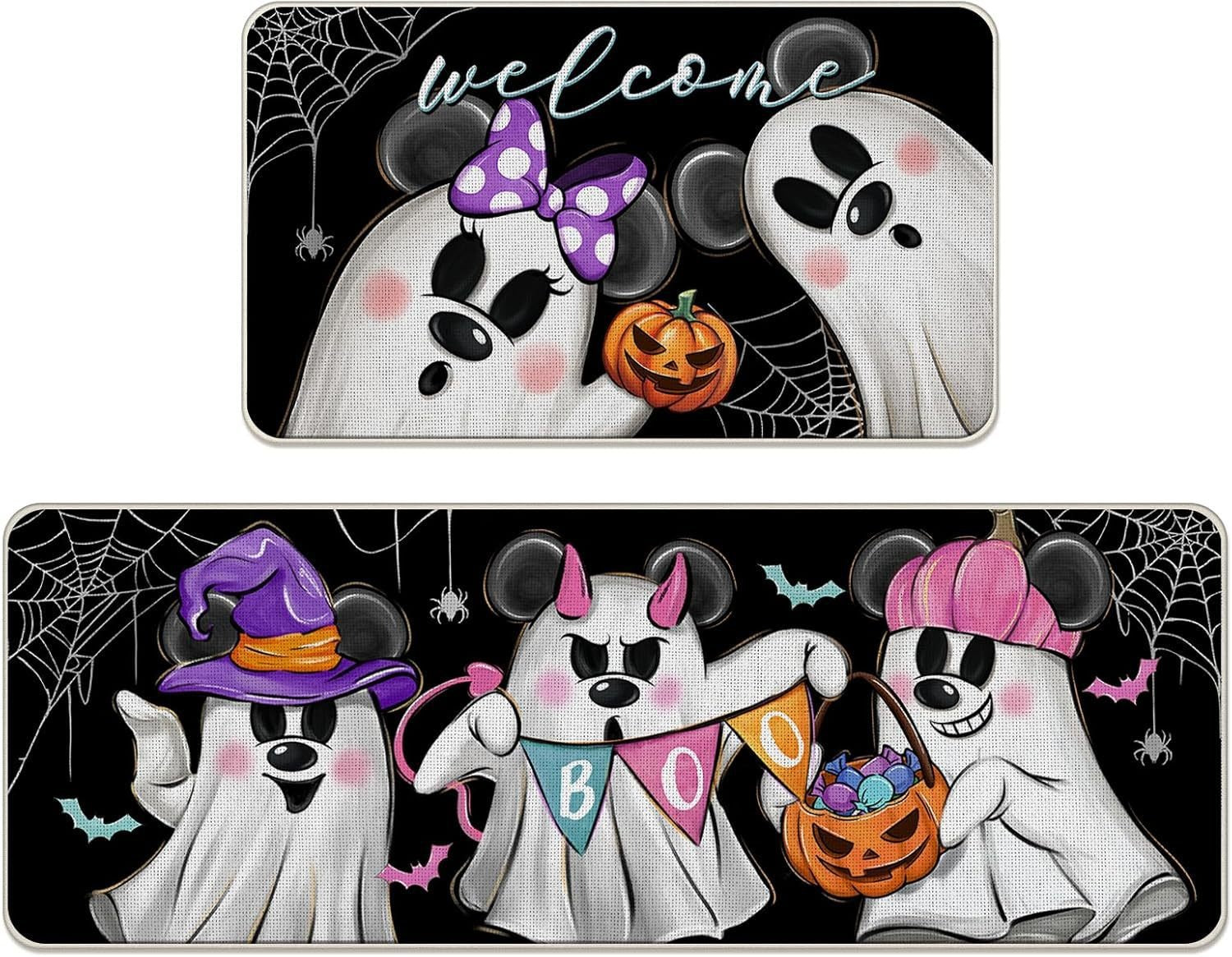 🎃 Spooky Halloween Kitchen Mat Set – Fun & Festive Floor Decor 🕸️